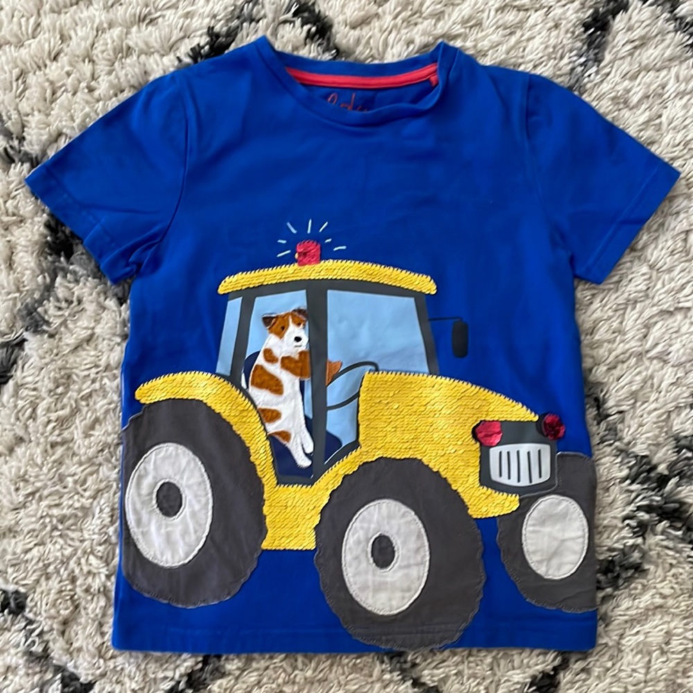 Kids Tractor Flippy Sequin Short Sleeve Tee Shirt - 🎉